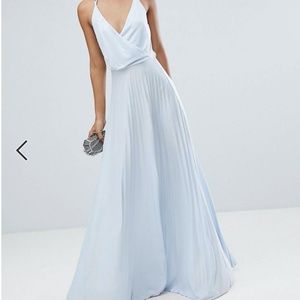 ASOS TALL Blouson Wrap Pleated Maxi Dress